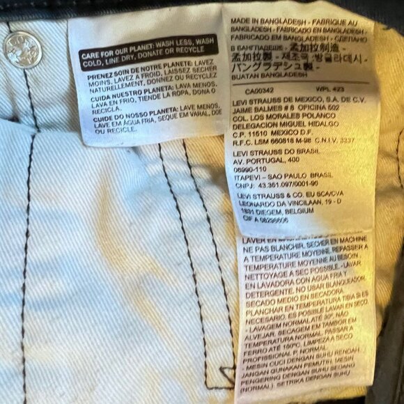 LEVIS 511 Stretch Slim Denim Jeans Black Dark Gray 32X30 White Tag Straight Leg - Picture 8 of 12
